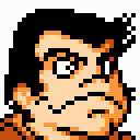 Musashi face portrait — 2nd Super Robot Wars (Famicom Mini) (port)