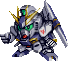 Nu Gundam full-body art — Super Robot Wars F Final